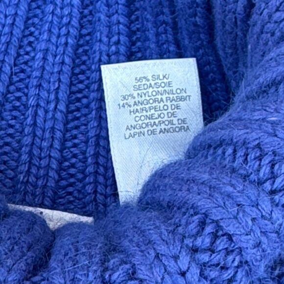 Liz Claiborne Cable Knit Silk Angora Rabbit Hair Turtleneck Sweater Size Small - Picture 3 of 12